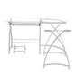 51" Clear and White Glass L Shape Computer Desk
