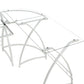 51" Clear and White Glass L Shape Computer Desk