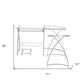 51" Clear and White Glass L Shape Computer Desk