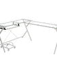 62" Clear and White Glass L Shape Computer Desk