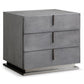 22" Gray Crackle Finish Three Drawer Nightstand