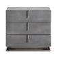 22" Gray Crackle Finish Three Drawer Nightstand