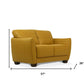 57" Mustard And Brown Leather Loveseat