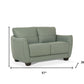 57" Green Blue And Espresso Leather Loveseat