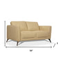 59" Cream And Silver Leather Loveseat