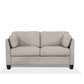 59" Off White And Brown Leather Loveseat