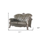 71" Bone Faux Leather Loveseat and Toss Pillows