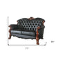 71" Black And Brown Faux Leather Loveseat and Toss Pillows