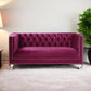 67" Burgundy Tufted Velvet Bling and Acrylic Love Seat