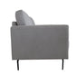 61" Light Gray And Black Linen Loveseat