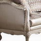 63" Pearl Faux Leather Curved Loveseat and Toss Pillows