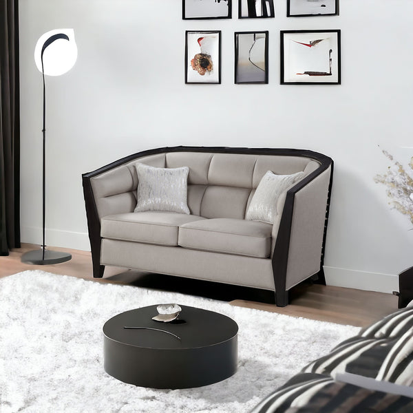 64 Beige And Black Loveseat