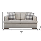 72" Beige And Brown Linen Loveseat