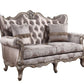 68" Pink And Platinum Silk Blend Loveseat and Toss Pillows