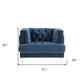 41" Blue Velvet And Black Tufted Arm Chair