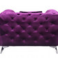 41" Purple Fabric And Black Tufted Arm Chair