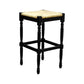 29" Natural And Black Solid Wood Backless Bar Height Bar Chair