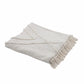 Ivory Woven Cotton Geometric Throw