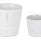 White Set of Two Porcelain 4.4329 ounce Round Pot Planter