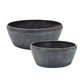 Set of Two 11" Black Metal Round Pot Planter