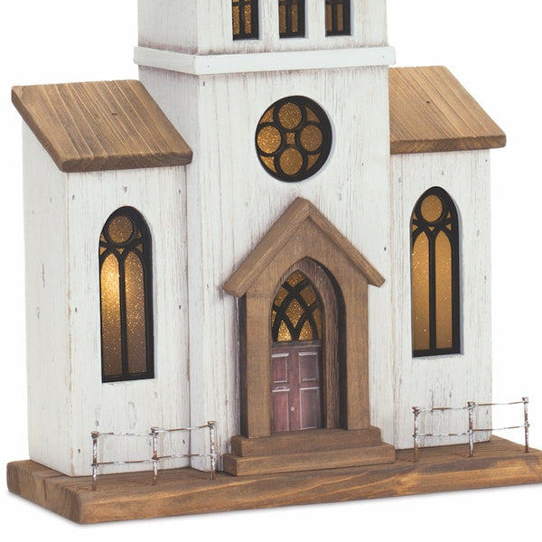 25 Brown and White Church Figurine