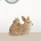 7" Brown and White Polyresin Rabbit Figurine