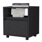 21" Black One Drawer Nightstand With Integrated Tech