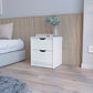 19" White Two Drawer Nightstand With Integrated Tech