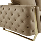 72" Beige And Gold Velvet Loveseat