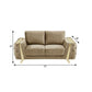 72" Beige And Gold Velvet Loveseat
