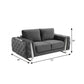 72" Dark Gray And Silver Velvet Loveseat