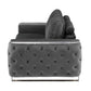 72" Dark Gray And Silver Velvet Loveseat