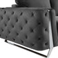 72" Dark Gray And Silver Velvet Loveseat