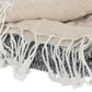 50" X 60" Gray Cotton Woven Striped Throw Blanket with Fringe
