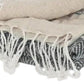 50" X 60" Gray Cotton Woven Striped Throw Blanket with Fringe
