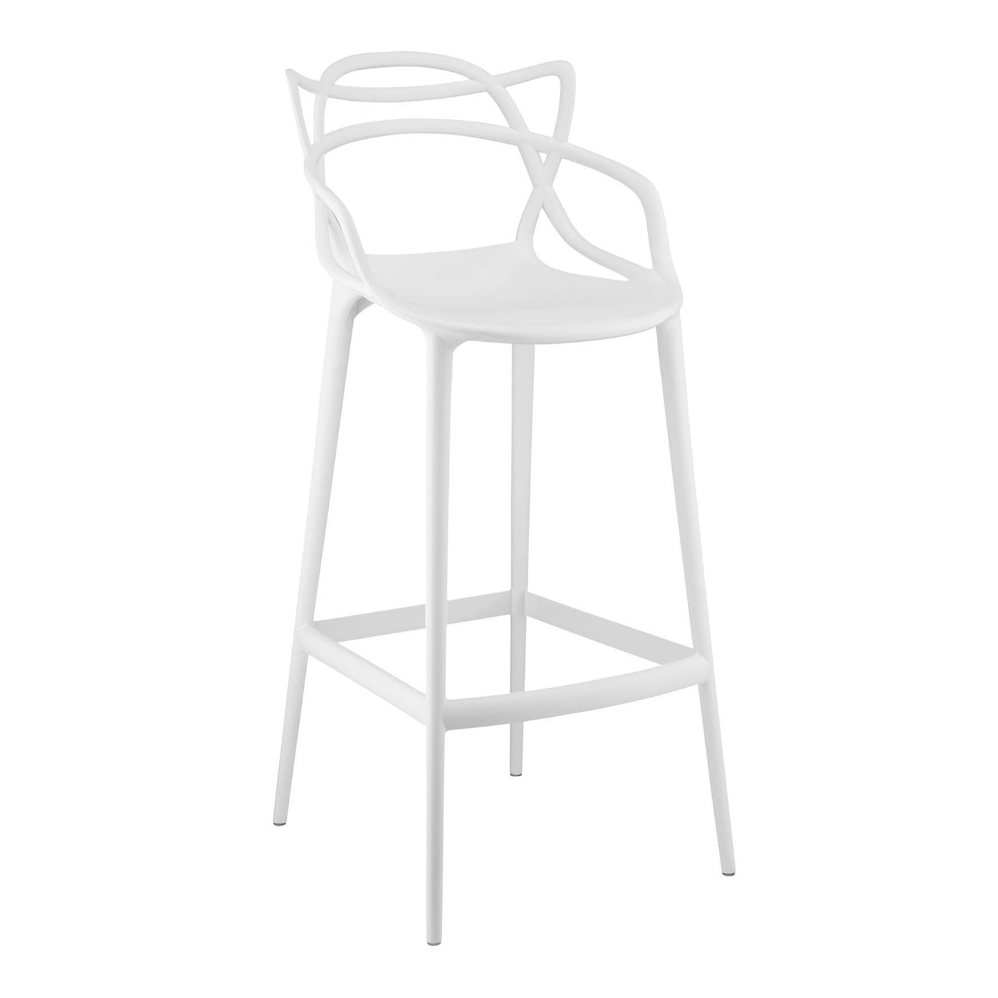 31" White Heavy Duty Plastic Bar Height Bar Chair