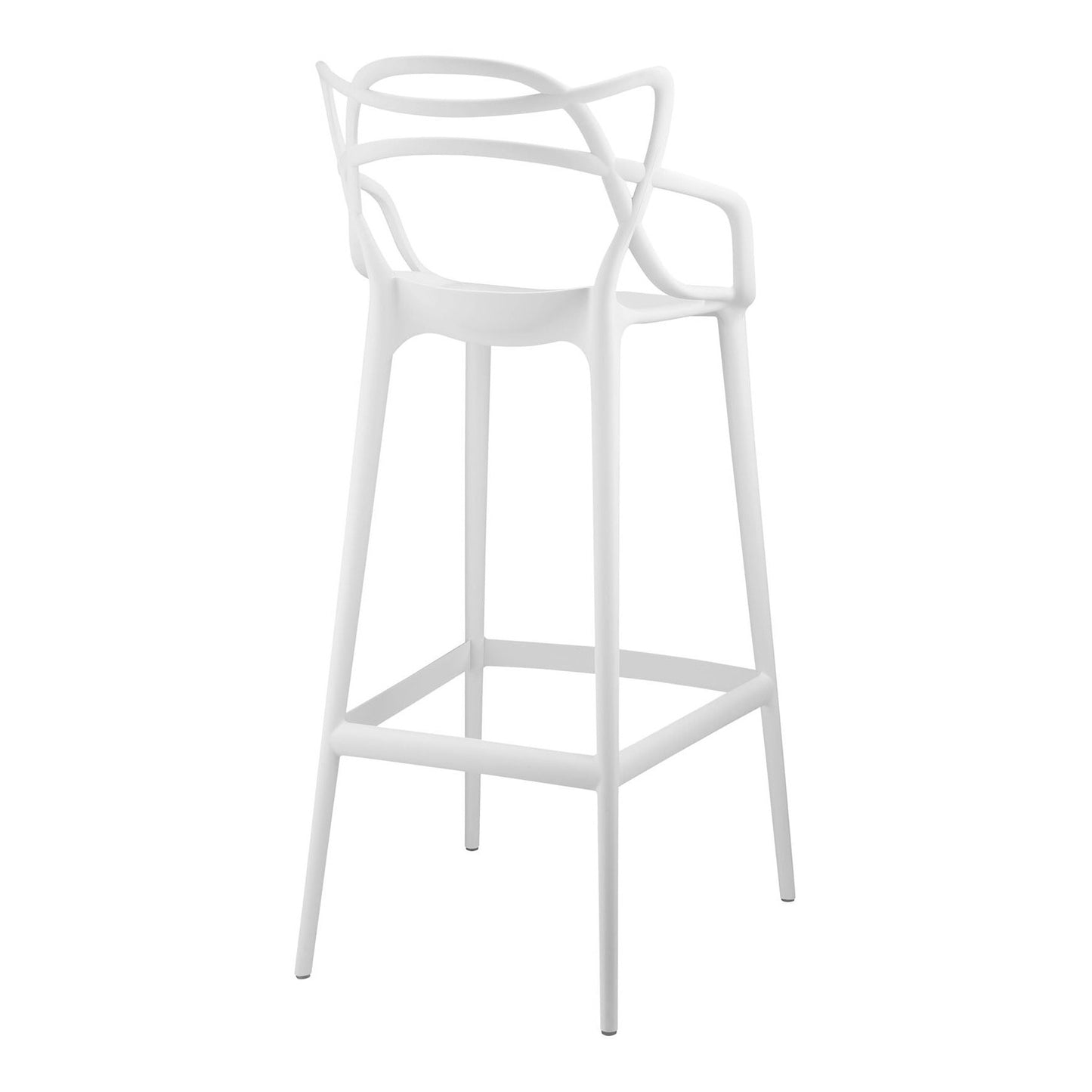 31" White Heavy Duty Plastic Bar Height Bar Chair