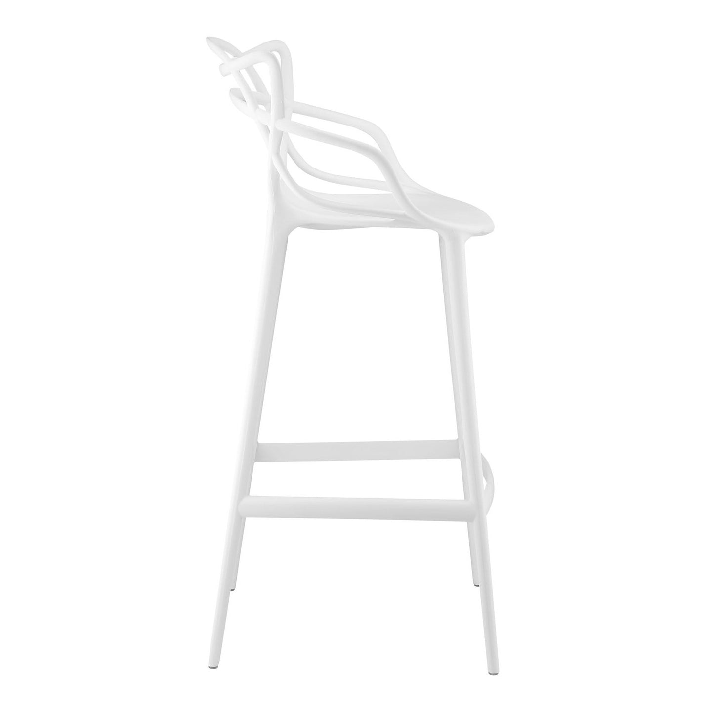 31" White Heavy Duty Plastic Bar Height Bar Chair