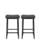 Set of Two 26" Black Metal Backless Bar Height Bar Chairs