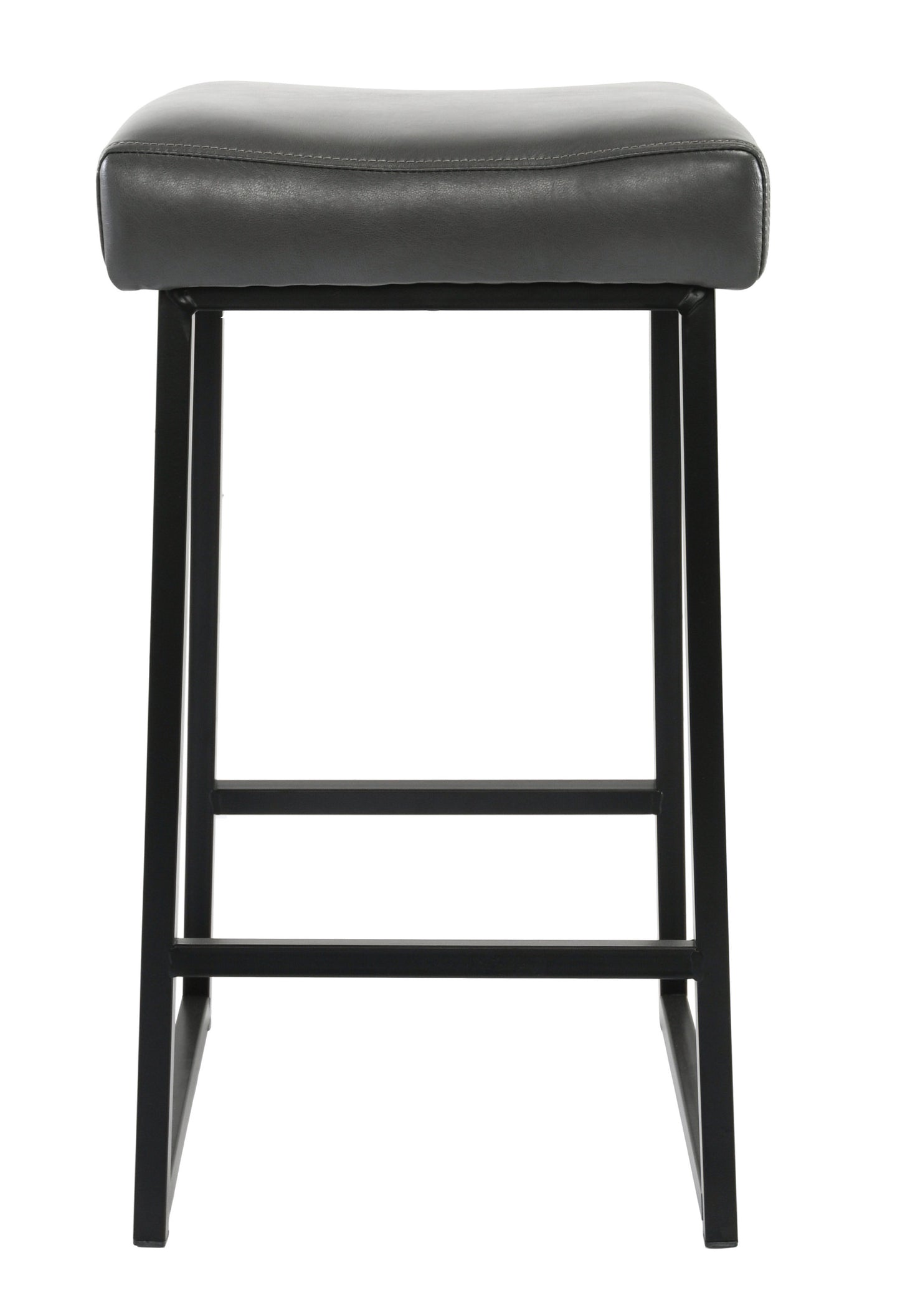 Set of Two 26" Black Metal Backless Bar Height Bar Chairs