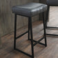 Set of Two 26" Black Metal Backless Bar Height Bar Chairs