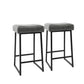 Set of Two 26" Black Metal Backless Bar Height Bar Chairs