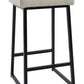 " Gray And Black Backless Bar Height Bar Chair