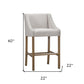 " Taupe Solid Wood Low Back Counter Height Bar Chair