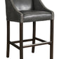 " Black And Brown Solid Wood Low Back Counter Height Bar Chair