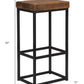 " Brown And Black Metal Backless Bar Height Bar Chair