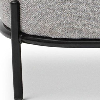 34" Gray And Black Fabric Cushioned Arm Chair