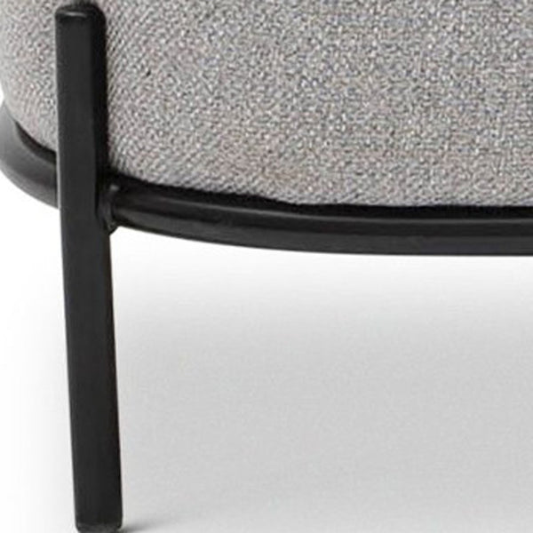 34 Gray And Black Fabric Cushioned Arm Chair