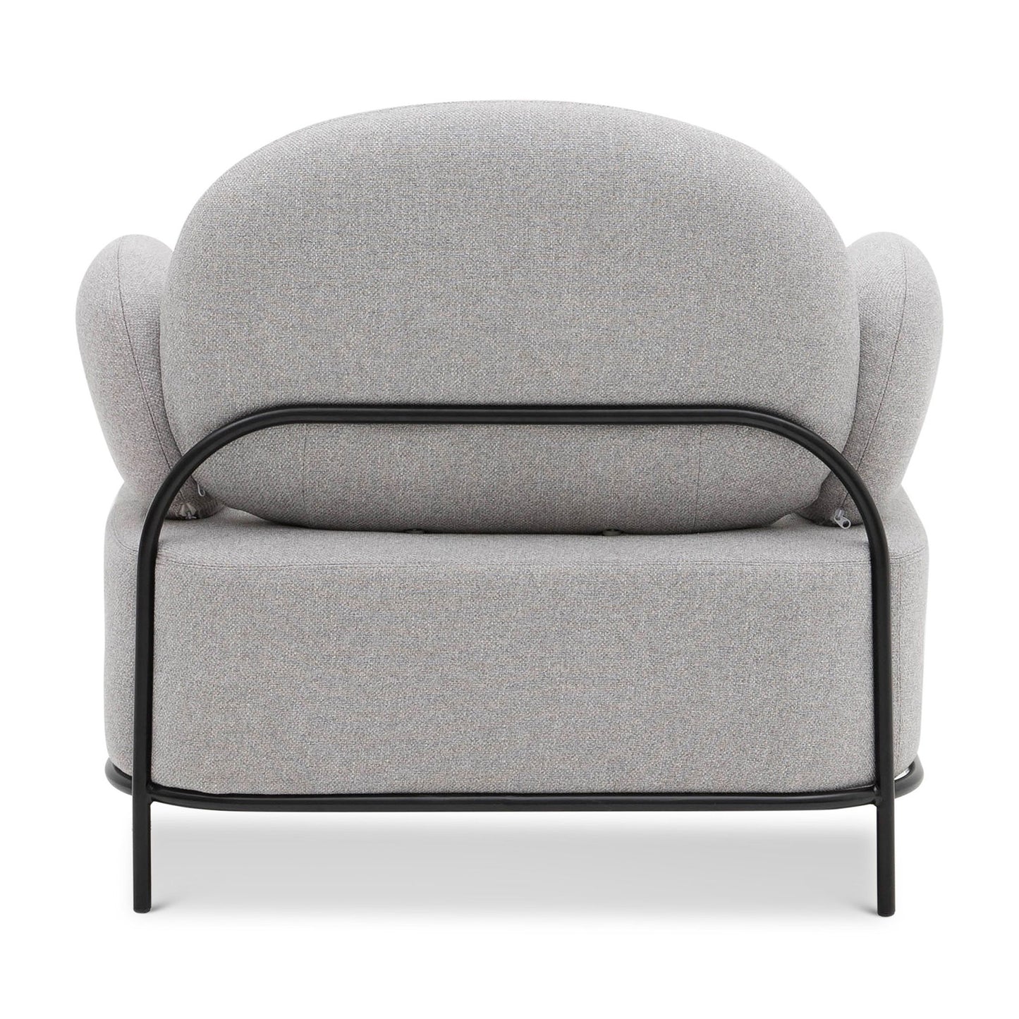 34" Gray And Black Fabric Cushioned Arm Chair