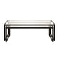 Set of Two 46" Black Glass And Steel Nested Coffee Tables